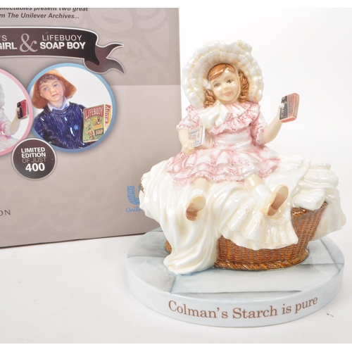 397 - Royal Doulton - Coleman's Starch Girl - Modern porcelain statue / figure depicting Coleman's starch ... 