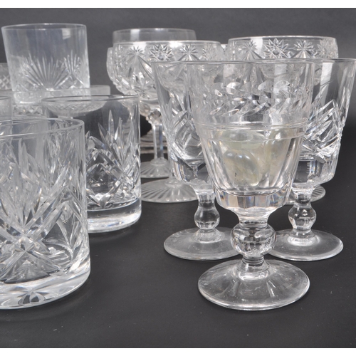 399 - A collection of 20th century crystal cut glass pieces, to include tumblers, sweet dish, port glasses... 