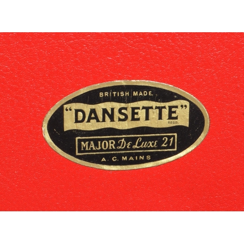 420 - Dansette - A vintage 20th-century Major Deluxe 21 two tone free standing record player turntable, in... 