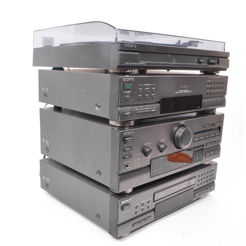 423 - Sony - A contemporary Sony music stacking system. To include automatic stereo turntable system PS-LX... 