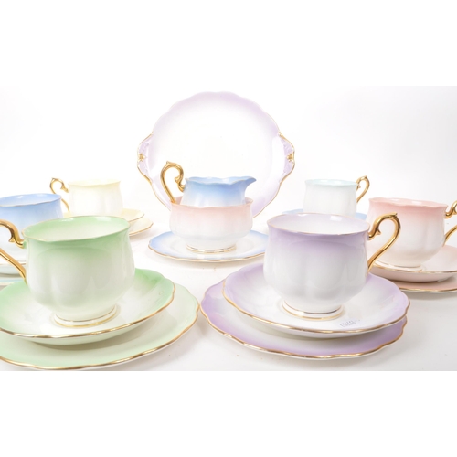 451 - Royal Albert - Rainbow - A collection of mid-century bone china tea service pieces, comprised of six... 