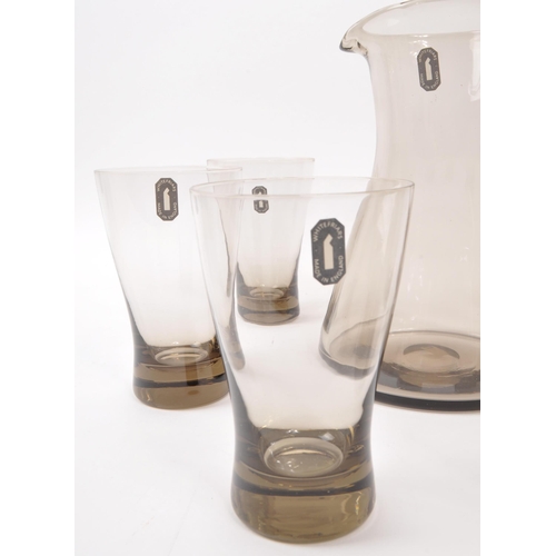 481 - Whitefriars - A mid 20th century circa 1960s Whitefriars smoked glass drinking glass set / lemonade ... 