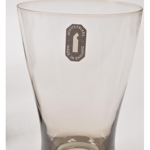 481 - Whitefriars - A mid 20th century circa 1960s Whitefriars smoked glass drinking glass set / lemonade ... 