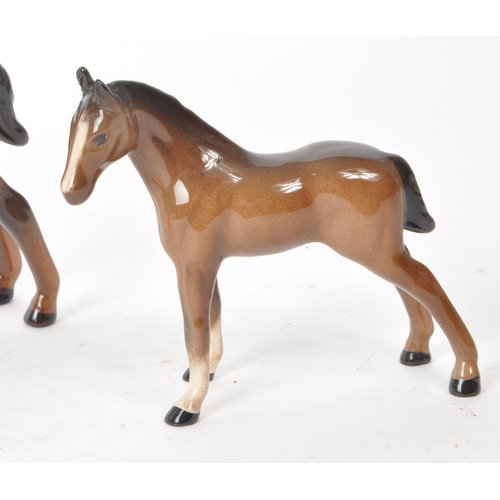 49 - Beswick - A collection of six 20th-century horse and foal figurines, comprising of two adult standin... 