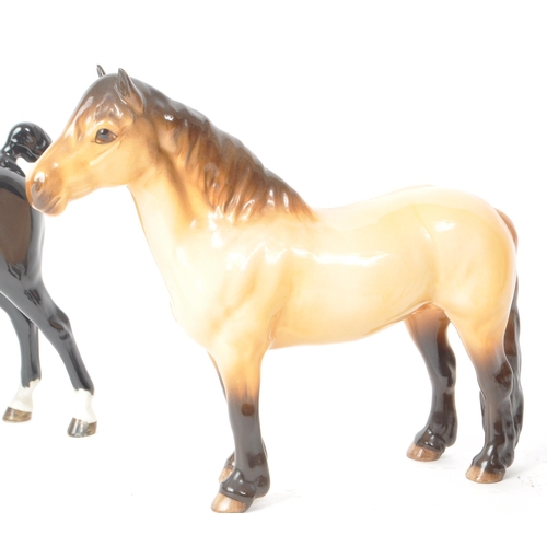 52 - Beswick - A collection of three 20th-century china porcelain horse figurines, comprised of a Champio... 