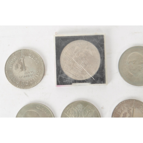 536 - A collection of 20th century cupro-nickel Britsish crown coins, including examples such as a 1947-19... 