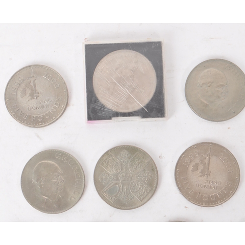 536 - A collection of 20th century cupro-nickel Britsish crown coins, including examples such as a 1947-19... 