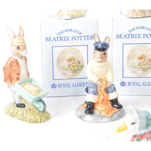 74 - A collection of eight 20th-century Beatrix Potter porcelain figures, from the makers Beswick, Royal ... 