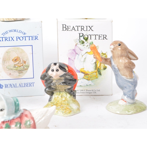 74 - A collection of eight 20th-century Beatrix Potter porcelain figures, from the makers Beswick, Royal ... 