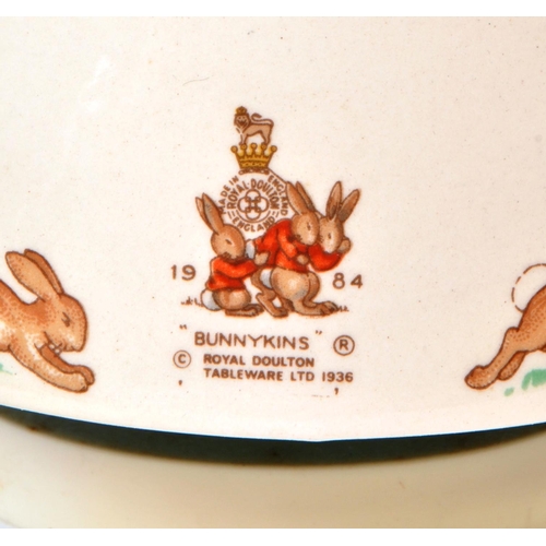 79 - Royal Doulton - Bunnykins - A 1984 porcelain 'King of The Road' music box. Featuring a bunny in a wh... 