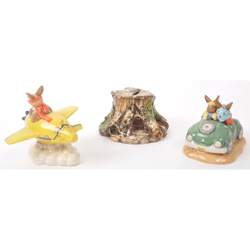 84 - Royal Doulton - Three 20th / 21st century figures, comprising of a 2002 ceramic 'Chocs Away Bunnykin... 