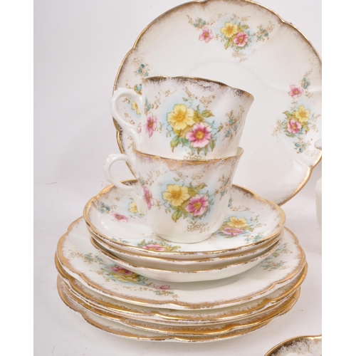 85 - Royal Albert - A collection of 20th-century china tea service pieces, comprising of, six teacups, ni... 