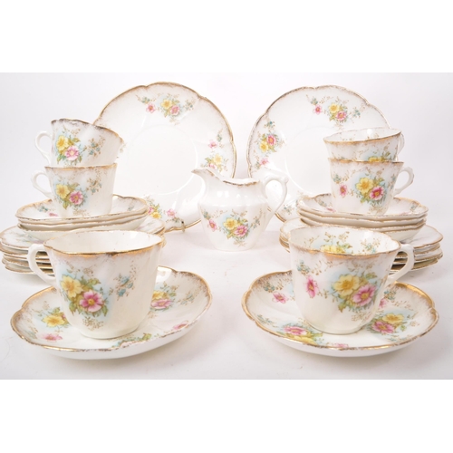 85 - Royal Albert - A collection of 20th-century china tea service pieces, comprising of, six teacups, ni... 