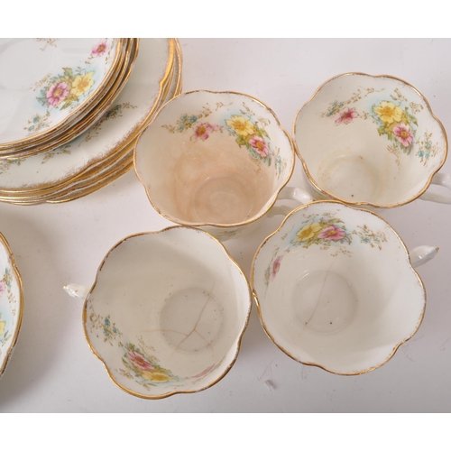 85 - Royal Albert - A collection of 20th-century china tea service pieces, comprising of, six teacups, ni... 