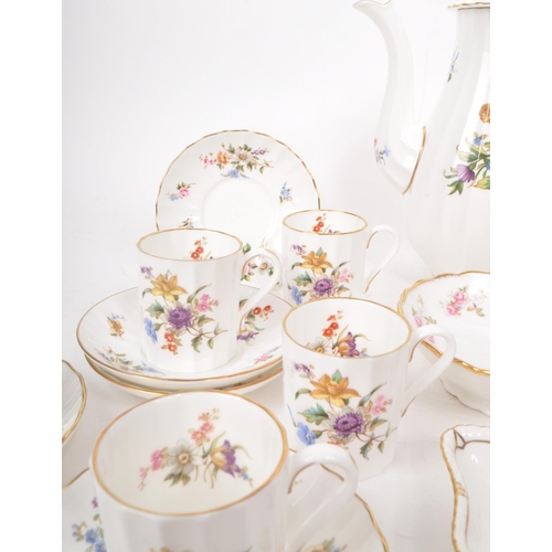 86 - Royal Worcester - A collection of 20th Century bone china coffee service pieces, with the 'Roanoke' ... 