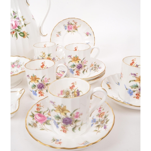 86 - Royal Worcester - A collection of 20th Century bone china coffee service pieces, with the 'Roanoke' ... 