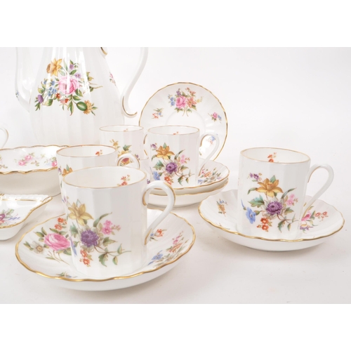 86 - Royal Worcester - A collection of 20th Century bone china coffee service pieces, with the 'Roanoke' ... 