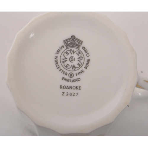 86 - Royal Worcester - A collection of 20th Century bone china coffee service pieces, with the 'Roanoke' ... 