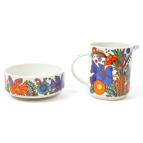 89 - Villeroy & Boch - Two late 20th-century porcelain pieces, comprising of a jug and a bowl, in the... 