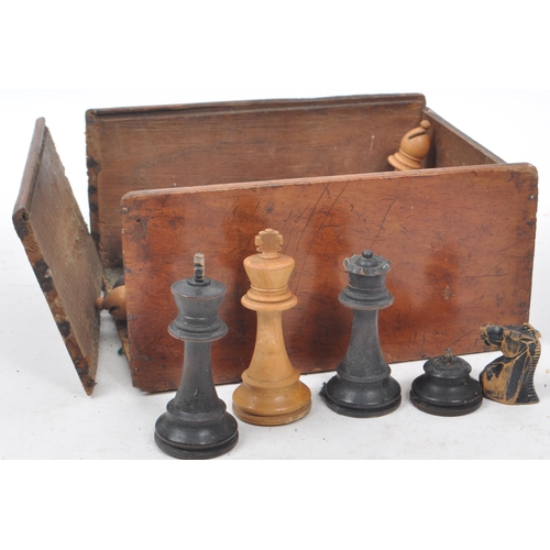 326 - Set of three chess sets. One set is 19th century carved wood with felt bases, another is 20th centur... 