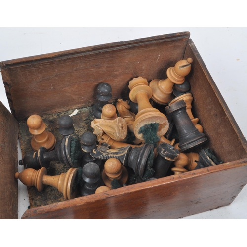 326 - Set of three chess sets. One set is 19th century carved wood with felt bases, another is 20th centur... 