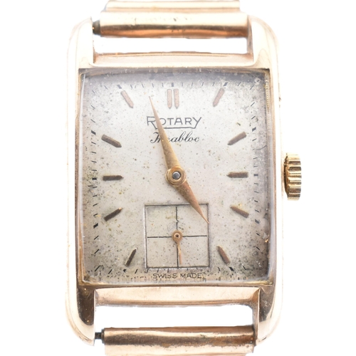 154 - A hallmarked 9ct gold Rotary wristwatch together with a cased gold mounted cheroot holder. The lot t... 