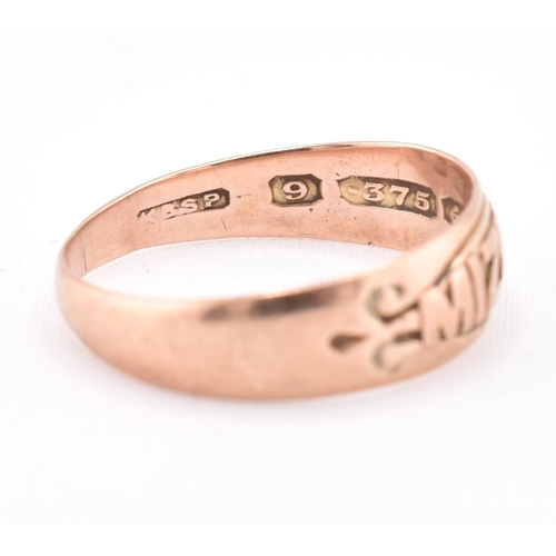 184 - An Edwardian hallmarked 9ct gold Mizpah ring. Hallmarked for Birmingham 1903. Weight 1.9g. Size M. A... 