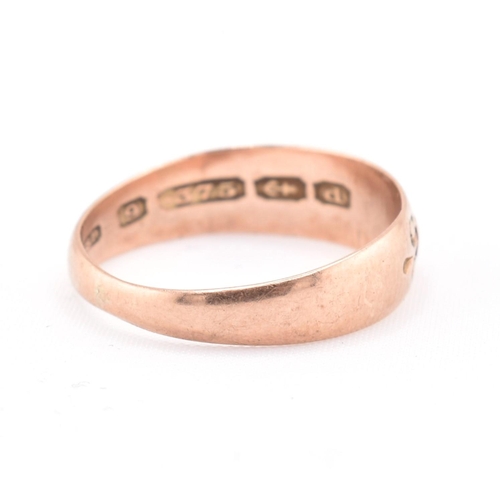 184 - An Edwardian hallmarked 9ct gold Mizpah ring. Hallmarked for Birmingham 1903. Weight 1.9g. Size M. A... 