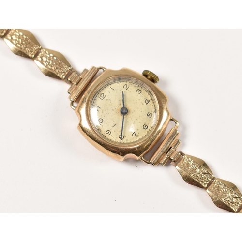 198 - A hallmarked 9ct gold wristwatch. The 9ct gold wristwatch having Arabic numerals and sword hands to ... 