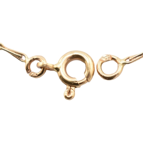 219 - An 18ct gold chain necklace. The fancy link yellow gold chain necklace having a spring ring clasp fa... 