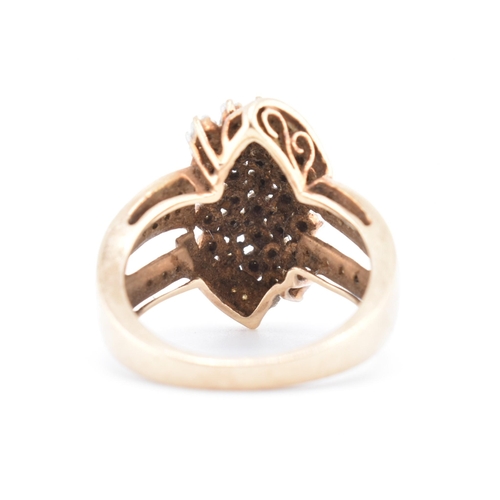 235 - A hallmarked 9ct gold and diamond cluster ring. The 9ct gold ring set with 61 round brilliant cut di... 