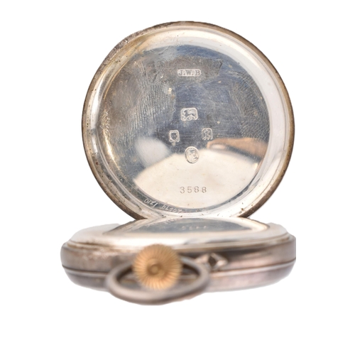 243 - A hallmarked silver J.W. Benson open face pocket watch. The pocket watch having Roman numeral indice... 