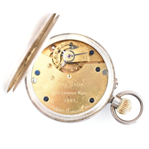 243 - A hallmarked silver J.W. Benson open face pocket watch. The pocket watch having Roman numeral indice... 