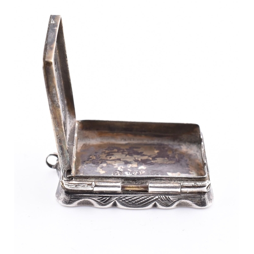 35A - 19th century silver vinaigrette pendant. Hallmarked Birmingham 1870. Weight 10.6g. Measures 3.3cm. A... 