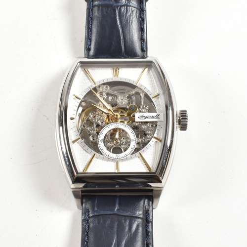 516 - A contemporary Ingersoll gentleman's stainless steel cased wristwatch. The exposed dial movement and... 