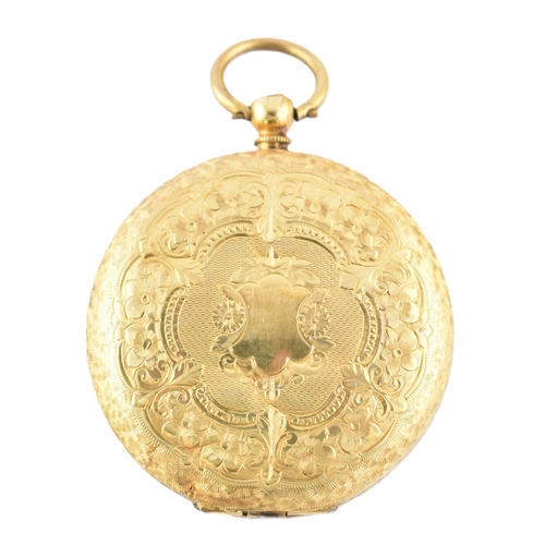 77 - A 9ct gold open face pocket watch. The 9ct yellow gold pocket watch having Roman numeral indices and... 