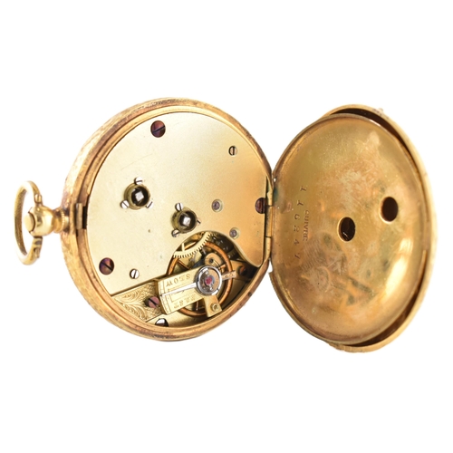 77 - A 9ct gold open face pocket watch. The 9ct yellow gold pocket watch having Roman numeral indices and... 