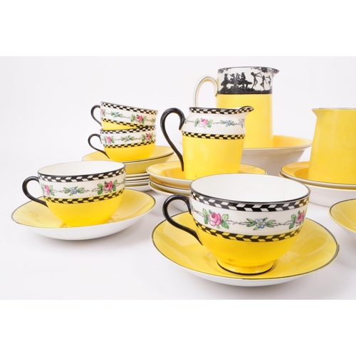 111 - Chelson - An early 20th century art deco china part tea service, comprised of eight Chelson teacups,... 