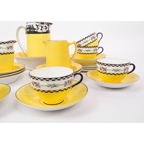 111 - Chelson - An early 20th century art deco china part tea service, comprised of eight Chelson teacups,... 