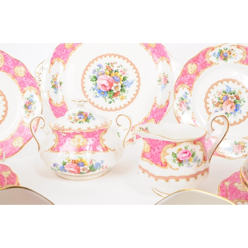 112 - Royal Albert - Lady Carlyle - A vintage 20th century six person tea service set. To include cups, sa... 