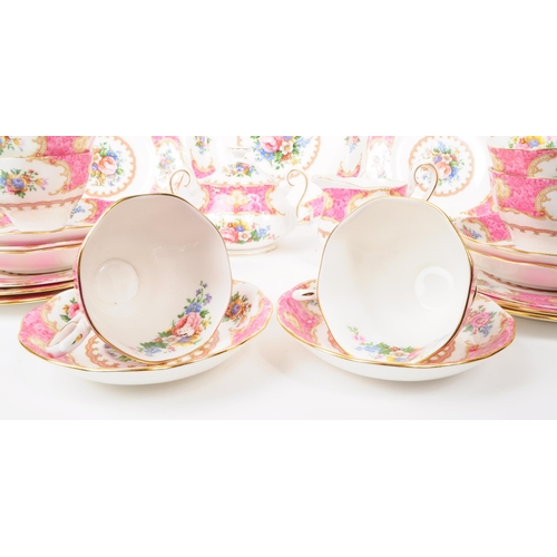 112 - Royal Albert - Lady Carlyle - A vintage 20th century six person tea service set. To include cups, sa... 