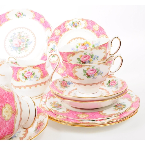 112 - Royal Albert - Lady Carlyle - A vintage 20th century six person tea service set. To include cups, sa... 