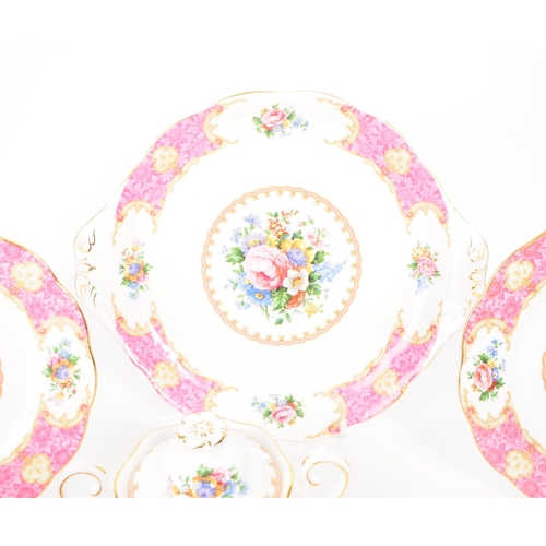 112 - Royal Albert - Lady Carlyle - A vintage 20th century six person tea service set. To include cups, sa... 