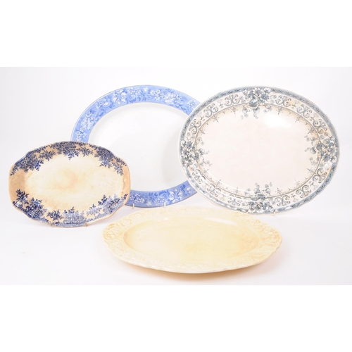 115 - A group of 19th century ceramic meat platters. All of oval form with some examples bearing maker's m... 