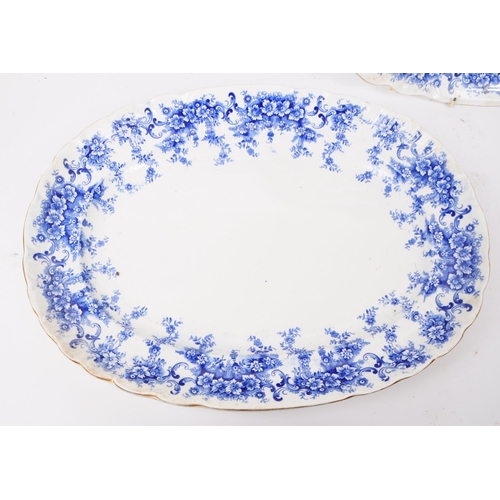 117 - A group of 19th century ceramic meat platters. All of oval form with some examples bearing maker's m... 