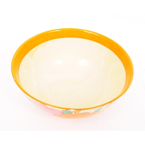 119 - Clarice Cliff - Bizarre - Mid century vintage porcelain bowl. Features a hand painted orange and yel... 