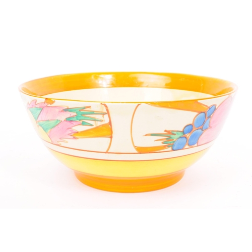 119 - Clarice Cliff - Bizarre - Mid century vintage porcelain bowl. Features a hand painted orange and yel... 