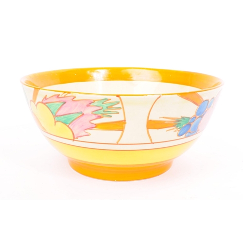 119 - Clarice Cliff - Bizarre - Mid century vintage porcelain bowl. Features a hand painted orange and yel... 