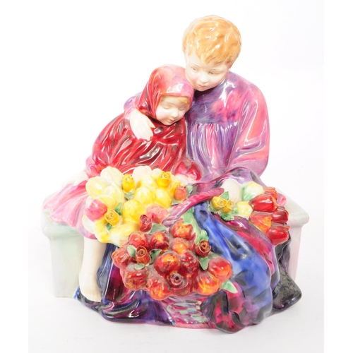 129 - Royal Doulton - Mid century porcelain Flower Seller's Children HN1342 figurine. Depicting two childr... 