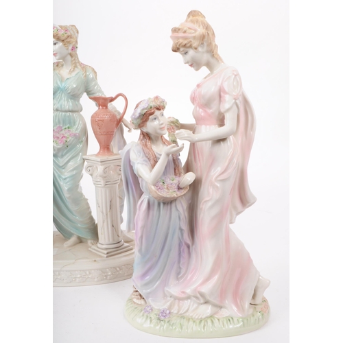 132 - Wedgwood - Four 1996 porcelain The Classical Collection figures. Comprised of Gaiety, Reverie, Tende... 